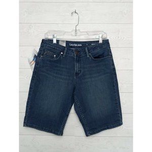 CALVIN KLEIN JEANS Womens Size 8 City Short Bermuda Shorts Blue Mid Rise Casual